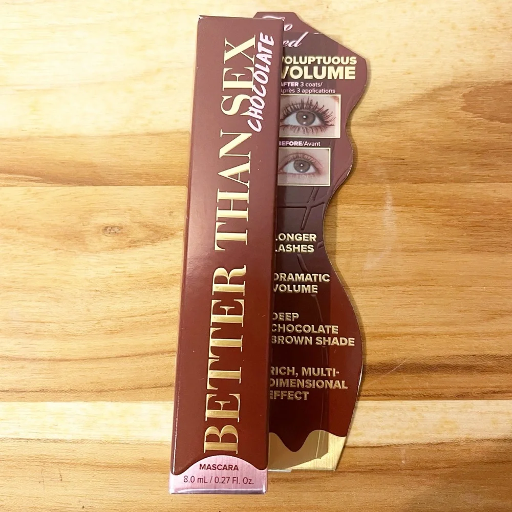 NIB TOO FACED Better Than Sex Volumizing and Lengthening Mascara in Chocolate